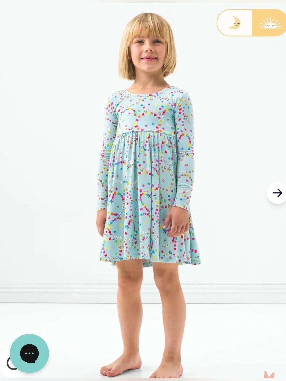 Little Sleepies Light Blue friends forever twirl dress NIB size 4